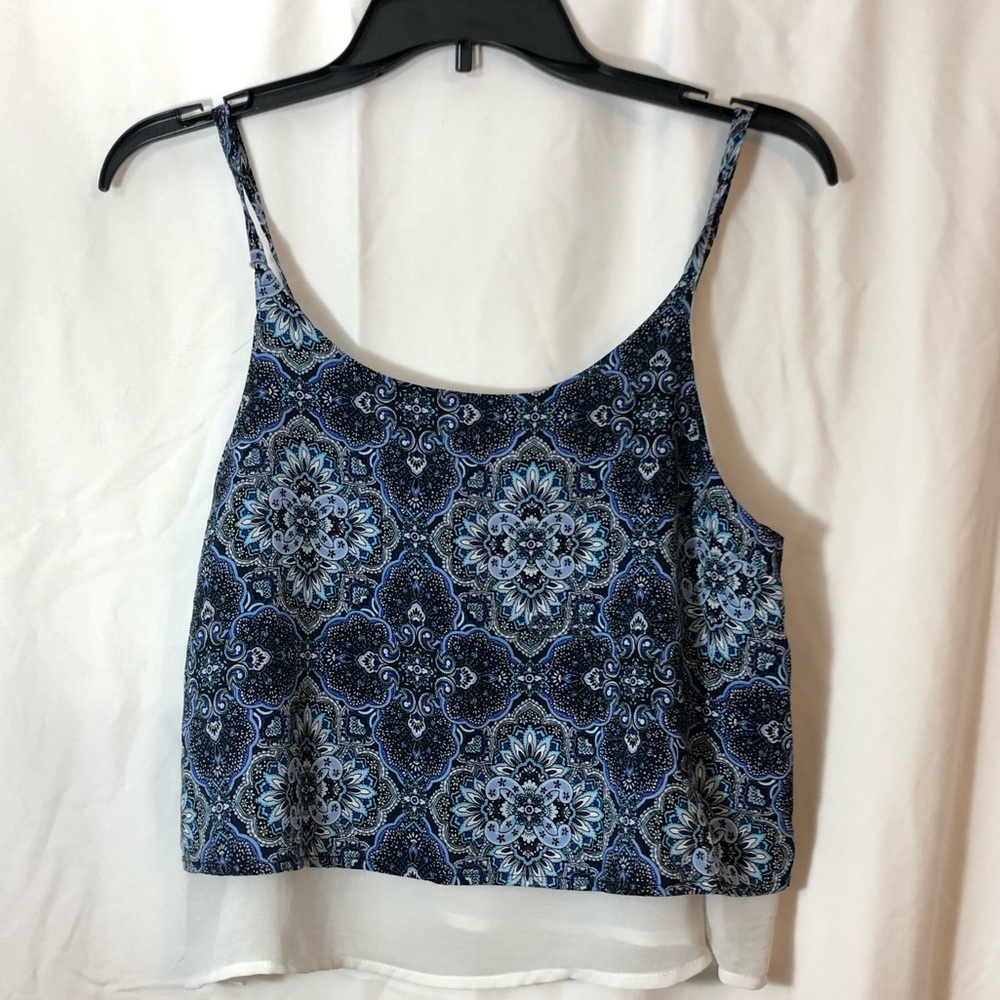 **SOLD** Navy blue layered cropped tank